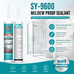 300ml Fast-Cure Mildew-Resistant Silicone Sealant for Bathroom, Construction, and Woodworking