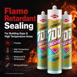 300ml Fire-Rated Silicone Sealant, Flame-Retardant and Waterproof, for Fire Doors, Curtain Walls and Building Gaps