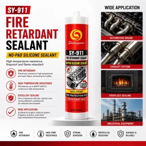 300ml Fireproof Silicone Sealant High Temperature Resistance for Bathroom Woodworking Packing Construction