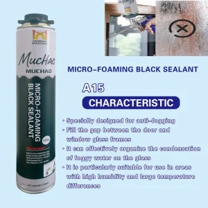 A15 750ml Black Micro-Foaming Waterproof Polyurethane Foam Sealant One Component for Windows and Outdoor Works