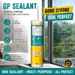 Acid-Cure Silicone Sealant for Door, Window and Ceiling Glass Assembly, Fast-Dry and Weather-Resistant