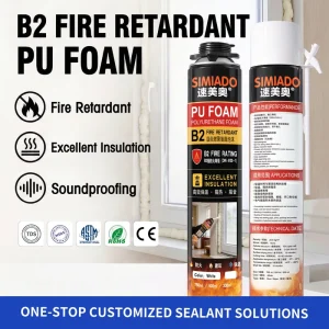 B2 Fire-Retardant Polyurethane Foam Sealant for Insulation, Soundproofing, Joint Sealing, and Crack Filling
