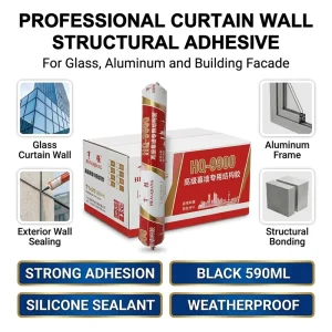 Black Waterproof Silicone Structural Adhesive Sealant for Curtain Wall Glass Aluminum Exterior Application