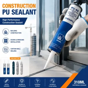 Export Grade Black PU Joint Sealant Leak Sealing Waterproof Moisture Cure Elastic Sealant for Metal Panels Easy Use PU Caulk