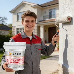 Exterior Liquid Stone Paint Wall Coating with Realistic Granite Texture Waterproof & Weather Resistant Spray Application