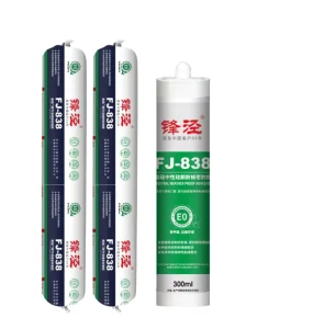 FENGJING OEM FJ 838 Weather Resistant Neutral Black Silicone Sealant 300ML Cartridge One Component for Door Window Construction