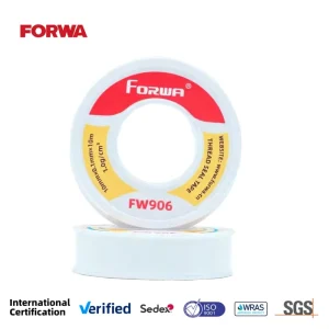 FW906 Industrial High-Density PTFE Thread Seal Tape for Gas Pipes 10m 0.1mm Red