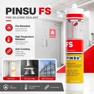 Fire Retardant Silicone Sealant 300ml High Temperature Waterproof for Fire Doors Exhaust Pipes and Steel Structures