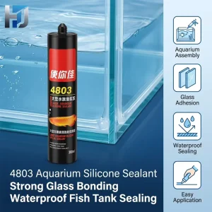 Fish Tank Silicone Sealant 300ml Aquarium Glass Adhesive for Aquatic Display Tank Assembly