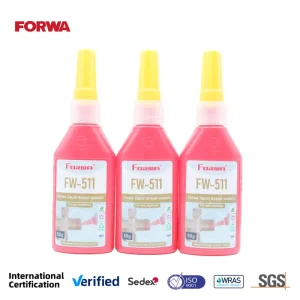 Forwa FW511 50g High Quality Red Acrylic Anaerobic Liquid Sealant Gas Tight Industrial for Construction Use in Gas Pipes Valves