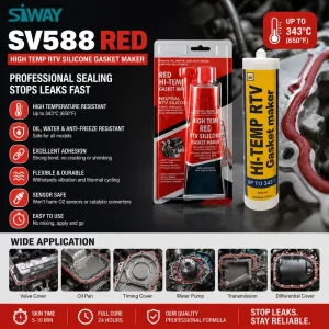 Free Sample High Temperature RTV Silicone Gasket Maker Manufacturer 85g Red Black Grey Engine Sealant Adhesive For Automotive