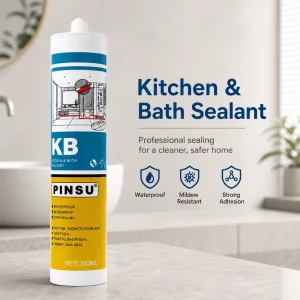 Mildew-Resistant Silicone Sealant for Sink Toilet and Shower