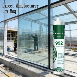 Neutral-Cure Anti-Mildew Waterproof Silicone Sealant for Glass and Windows Black Transparent White