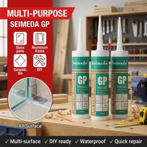 Neutral Cure GP Waterproof Weatherproof RTV Silicone Sealant for Construction Windows Doors and Glass Clear Transparent Anti-UV