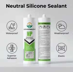 Neutral-Cure RTV Silicone Sealant, Weatherproof UV-Resistant Flexible Adhesive for Outdoor Windows and Doors