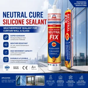 Neutral-Cure Silicone Sealant RTV High-Movement-Capacity Weatherproofing Sealant for Construction Exteriors