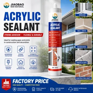 No-Sag Paintable Acrylic Sealant for Exterior Wall, Door, and Window Crack Sealing