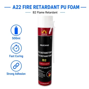 OEM ODM Multipurpose A22 500ml Fire Resistant Flame Retardant PU Foam Glue for Window Pipe Fireproof Gap Sealing Building Works