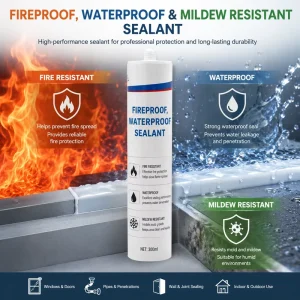 One-Component Fireproof Silicone Sealant with Anti-Fungal and Corrosion-Resistant Properties for Floor and Wall Cracks