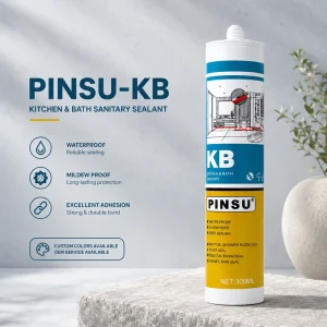 PINSU Neutral Silicone Sealant Waterproof Mildew Resistant for Kitchen & Bathroom Sink Toilet Tile Joint Construction Adhesive