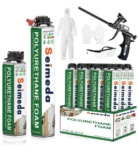 PU Foam Application Kit with Cleaner, Gown, Goggles, and Gloves, 12-Pack, ISO Certified