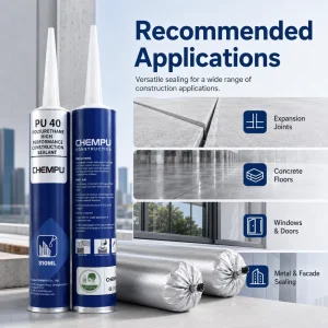 Project Use Fast Cure PU Construction Sealant Surface Sealing Weatherproof Smooth PU Caulk for Door Frames Elastic Gap Filler