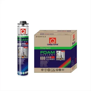 Qingkai K80 Cross Industry Construction Silicone based Polyurethane Foam Sealant For Doors & Windows For Filling Adhesive