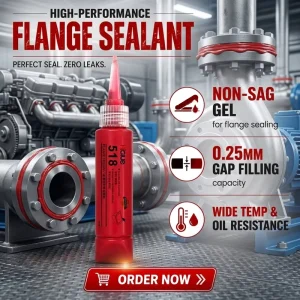 Red Anaerobic Flange Sealant, 518 Liquid Gasket for Pumps and Gearbox Casings