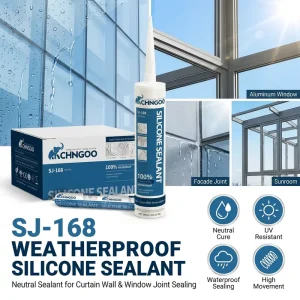 SJ 168 Neutral Weatherproof Silicone Sealant for Glass Curtain Wall Window Facade Joint Sealing