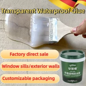 Transparent Waterproof Coating Sealant for Tile, Concrete, Walls, Windows, and Exterior Surfaces