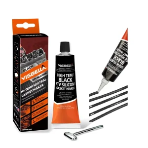 VISBELLA Oil Resistant Black Silicone Neutral Sealant Rtv Silicone Gasket Maker