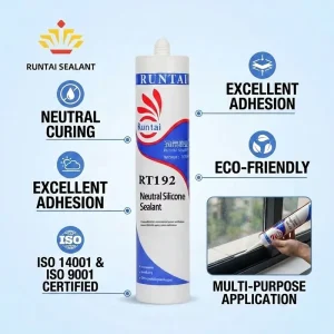 Waterproof Clear, Black or White Neutral-Cure Silicone Adhesive for Construction and Woodworking
