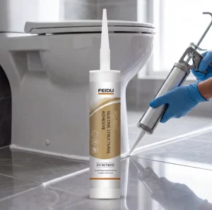 Weatherproof Neutral Room-Temperature-Curing Silicone Sealant Transparent White 300ml for Toilet Sealing